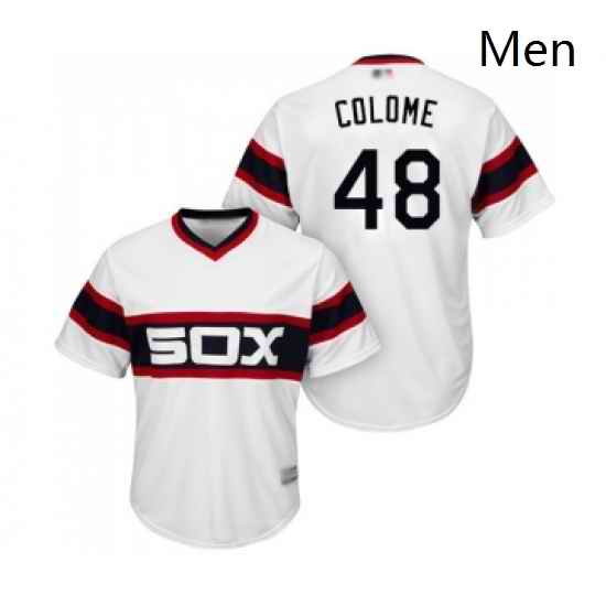 Mens Chicago White Sox 48 Alex Colome Replica White 2013 Alternate Home Cool Base Baseball Jersey